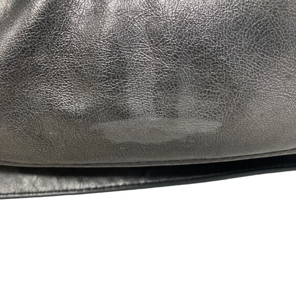 Coach EST 1941 Zoe Hobo Handbag Leather Pewter Silver 11x9x3.5 Metallic - Picture 10 of 14